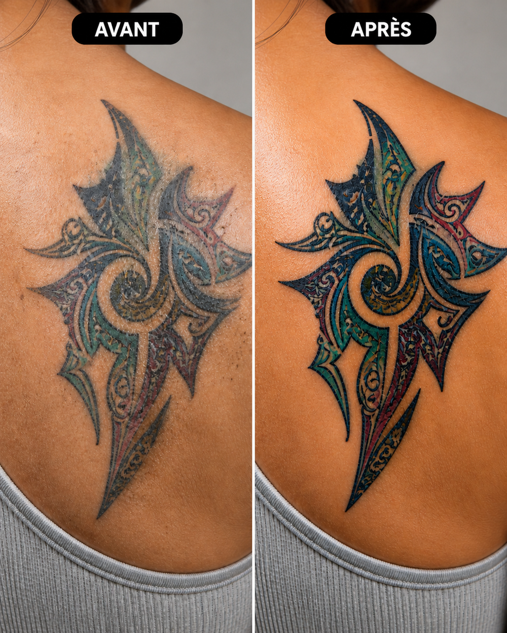 Illustration BullTattoo sur peau tatouée